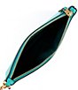 Color:Bright Green - Image 3 - Small Polished Pebble Leather Wristlet