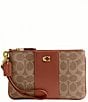 COACH Small Signature Canvas Wristlet, Color:Tan Caramel - Image 1