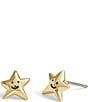 Color:Shiny Gold - Image 1 - Smiley Star Stud Earrings