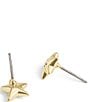 Color:Shiny Gold - Image 2 - Smiley Star Stud Earrings