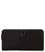 Color:Black - Image 2 - Smooth Leather Skinny Wallet