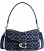 COACH Tabby Signature Logo Denim Shoulder Bag, Color:Deep Blue - Image 1