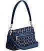 COACH Tabby Signature Logo Denim Shoulder Bag, Color:Deep Blue - Image 4
