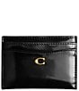 COACH Spazzolato Leather Essential Card Case, Color:Black - Image 1