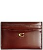 COACH Spazzolato Leather Essential Card Case, Color:Dark Neutral - Image 1