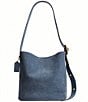 COACH Bleecker Suede Clip Bucket Bag, Color:Light Denim - Image 1
