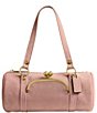 COACH Suede Kisslock Barrel Bag - Image 1