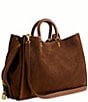 COACH Suede Rogue Satchel Bag 40, Color:WARM BROWN - Image 3
