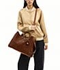 COACH Suede Rogue Satchel Bag 40, Color:WARM BROWN - Image 5