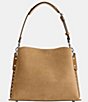 COACH Willow Suede Rivet Shoulder Bag, Color:Peanut - Image 2