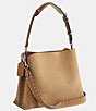 COACH Willow Suede Rivet Shoulder Bag, Color:Peanut - Image 5