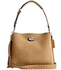 COACH Willow Suede Rivet Shoulder Bag, Color:Peanut - Image 1