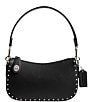 COACH Swinger With Rivets Shoulder Bag, Color:Black - Image 1