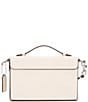 Color:Chalk - Image 2 - Tabby Glove Tanned Box Top Handle Clutch Bag