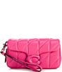 Color:Dragon Fruit - Image 1 - Tabby Quilted Wristlet Crossbody Silver Hardware Bag