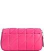 Color:Dragon Fruit - Image 2 - Tabby Quilted Wristlet Crossbody Silver Hardware Bag
