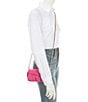 Color:Dragon Fruit - Image 4 - Tabby Quilted Wristlet Crossbody Silver Hardware Bag