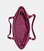 Color:Deep Plum - Image 3 - Taylor Pebbled Leather Gold Tone Tote Bag