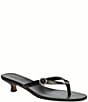 COACH Tea Rose Leather Thong Kitten Heel Sandals - Image 1