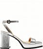 COACH Tea Rose Metallic Leather Ankle Strap Platform Sandals - Image 2