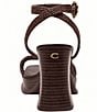 COACH Tea Rose Raffia Platform Block Heel Sandals - Image 3