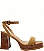 COACH Tea Rose Raffia Platform Block Heel Sandals - Image 6