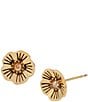 Color:Gold - Image 1 - Tea Rose Crystal Stud Earrings