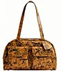 COACH Twin Turn lock Bag With Graffiti Print Satchel Bag, Color:Ochre - Image 1