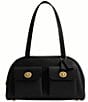 COACH Twin Turn Lock Cargo Pockets Satchel Bag, Color:Black - Image 1