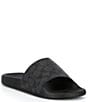 Color:Charcoal/Black - Image 1 - Udele Logo Print Rubber Pool Slides