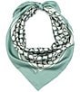 COACH Textured Signature C Printed Silk Square Scarf, Color:Aquamarine - Image 1