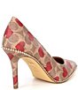 Color:Electric Red - Image 2 - Waverly Logo Heart Printed Ball Chain Detail Pumps