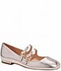 Color:Platinum Champagne - Image 1 - Whitley Leather Double Strap Mary Jane Flats