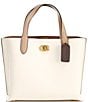 Color:Chalk Multi/Brass - Image 1 - Willow 24 Faded Leather Tote Bag
