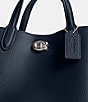 COACH Willow 24 Pebbled Leather Tote Bag, Color:Dark Navy - Image 5