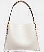 Color:Chalk Multi/Brass - Image 2 - Willow Colorblock Leather Shoulder Bag