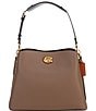 COACH Willow Colorblock Leather Shoulder Bag, Color:Dark Stone - Image 1