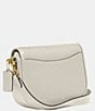Color:Chalk - Image 4 - Gold Hardware Willow Pebble Leather Saddle Shoulder Bag