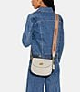 Color:Chalk - Image 6 - Gold Hardware Willow Pebble Leather Saddle Shoulder Bag