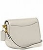 COACH Willow Pebble Leather Gold Hardware Saddle Shoulder Bag, Color:Chalk - Image 4