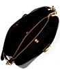 Color:Black/Brass - Image 3 - Willow Pebble Leather Shoulder Bag