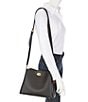 Color:Black/Brass - Image 4 - Willow Pebble Leather Shoulder Bag