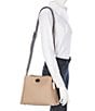 Color:Taupe Multi/Pewter - Image 4 - Willow Taupe Leather Turnlock Black Hardware Color Blocked Shoulder Bag