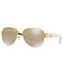 Color:Gold/Ivory - Image 1 - Women's 0HC7059 58mm Aviator Sunglasses