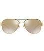 Color:Gold/Ivory - Image 2 - Women's 0HC7059 58mm Aviator Sunglasses