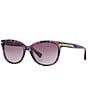 COACH Women's 0HC8132 57mm Gradient Cat Eye Sunglasses, Color:Purple Tortoise - Image 1
