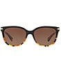 COACH Women's 0HC8132 57mm Gradient Polarized Cat Eye Sunglasses, Color:Black/Tortoise - Image 2