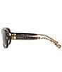 COACH Women's 0HC8169 57mm Gradient Square Sunglasses, Color:Black/Tortoise - Image 3