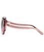 COACH Women's 0HC8323U 56mm Gradient Pink Square Sunglasses, Color:Transparent Pink - Image 3