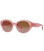Color:Transparent Pink - Image 1 - Women's 0HC8364U 55mm Gradient Oval Sunglasses